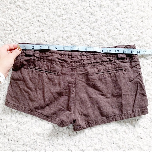 Zeanana Outfitters Brown Linen Drawstring Shorts - Picture 7 of 7